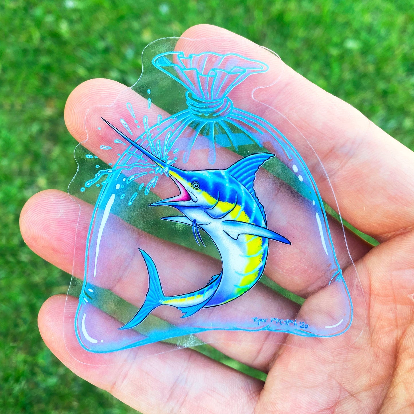 CLEAR STICKER: New Pet Marlin (Swordfish)