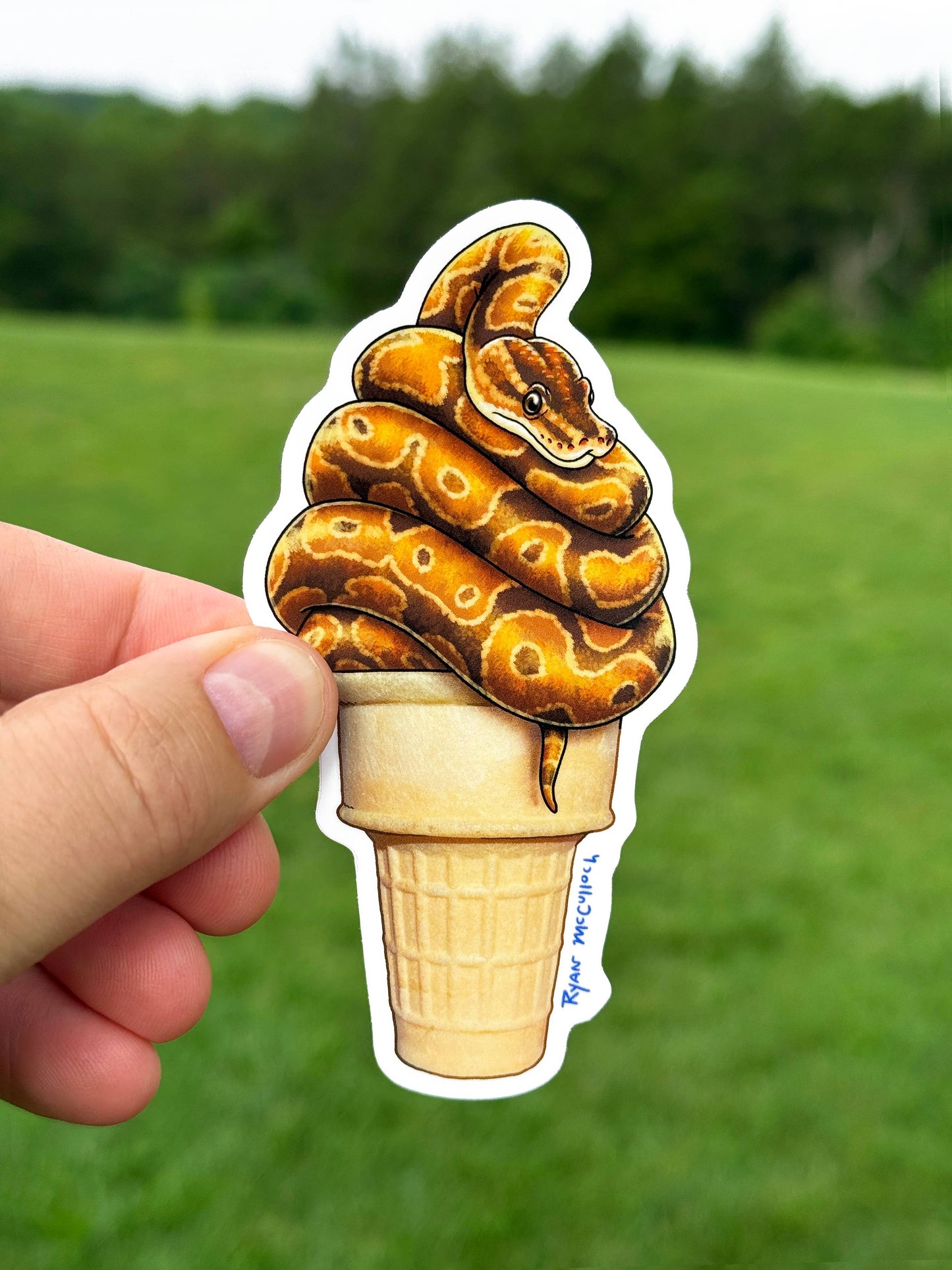 VINYL STICKER: Chocolate Sssssoft Seeeeerve (Python Snake)