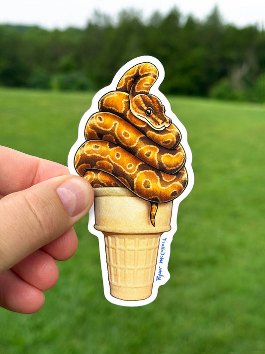 VINYL STICKER: Chocolate Sssssoft Seeeeerve (Python Snake)