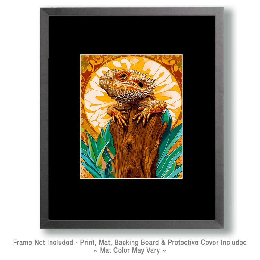 Stylized Bearded Dragon #1 - Pet Modern Art Prints – 8″x10″ Artwork for 11″x14″ Frame