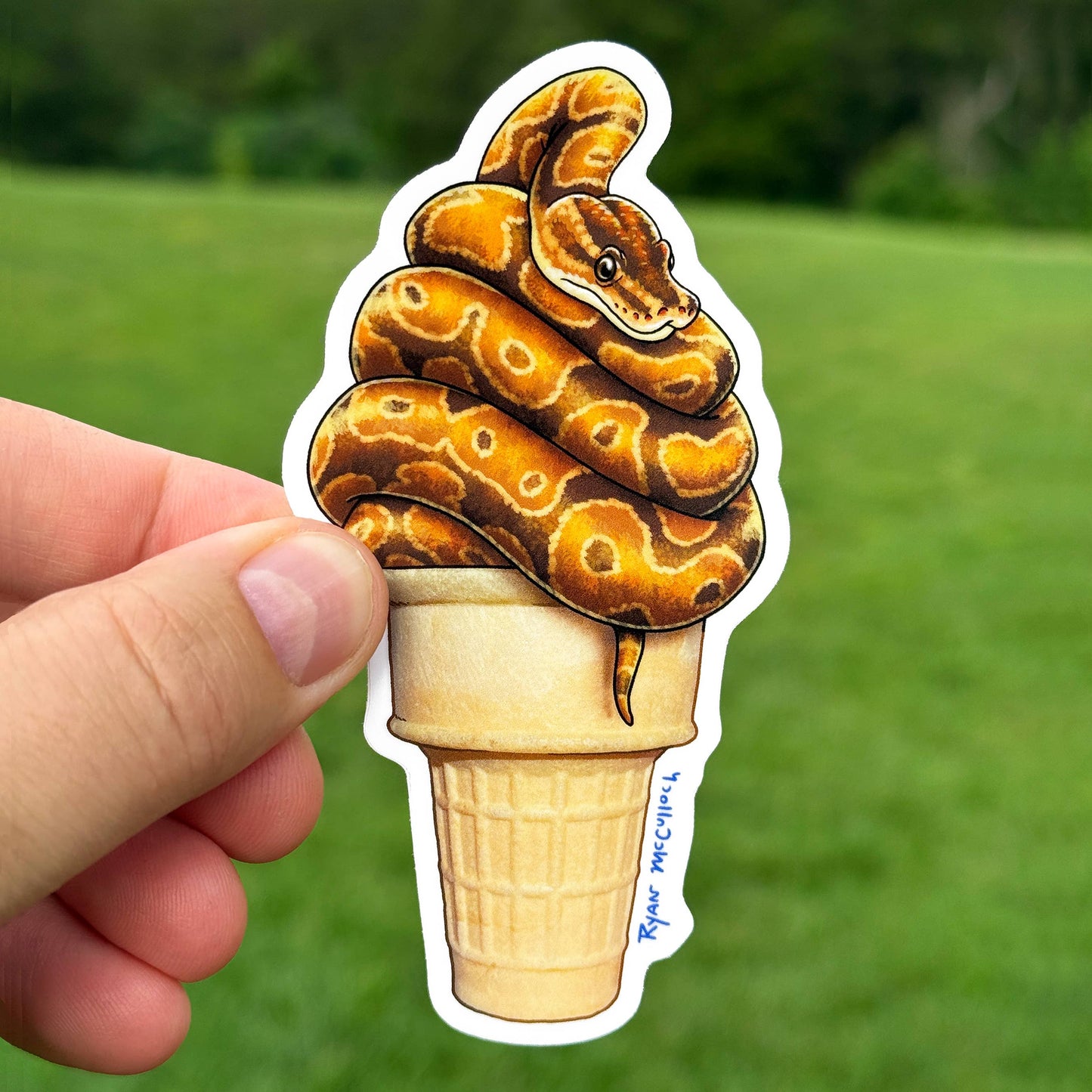 VINYL STICKER: Chocolate Sssssoft Seeeeerve (Python Snake)