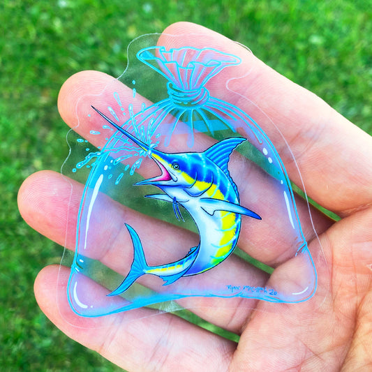 CLEAR STICKER: New Pet Marlin (Swordfish)